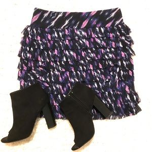 Ann Taylor Tiered Fringe Skirt